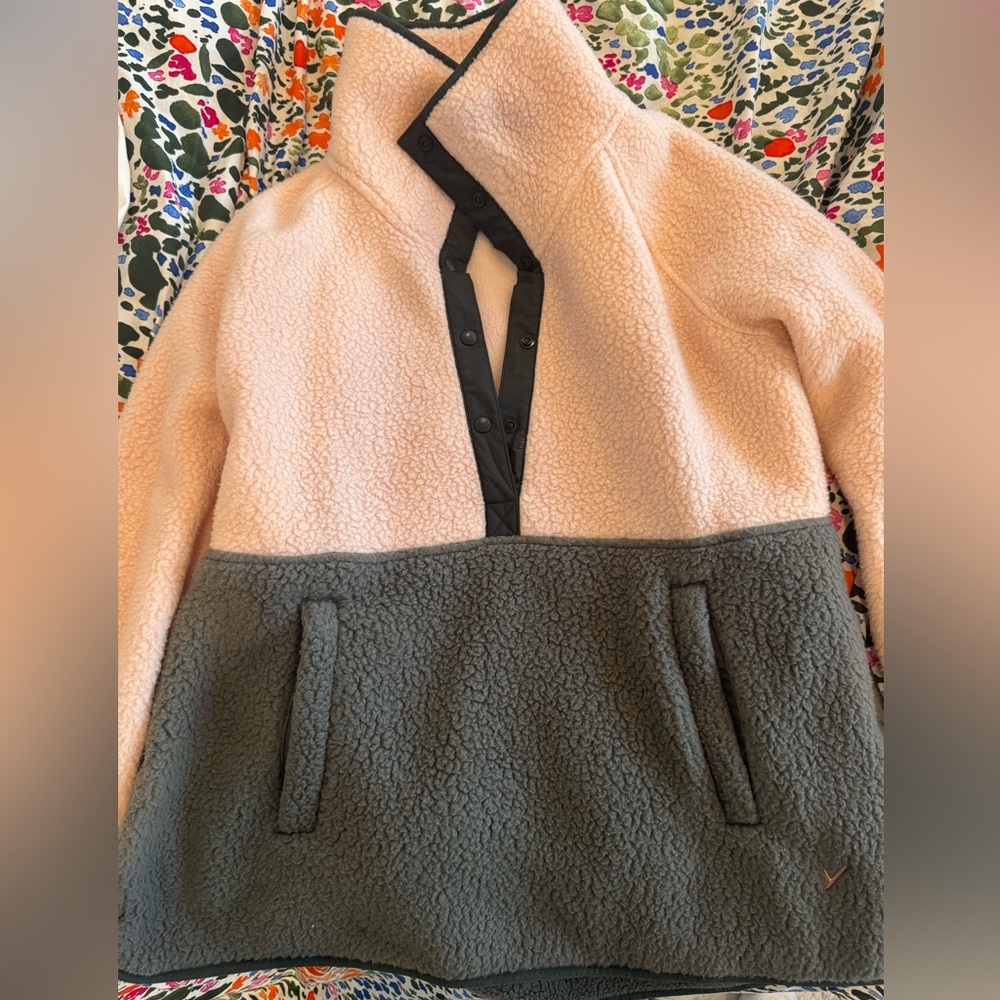 Women's Pink and Gray Fleece Jacket